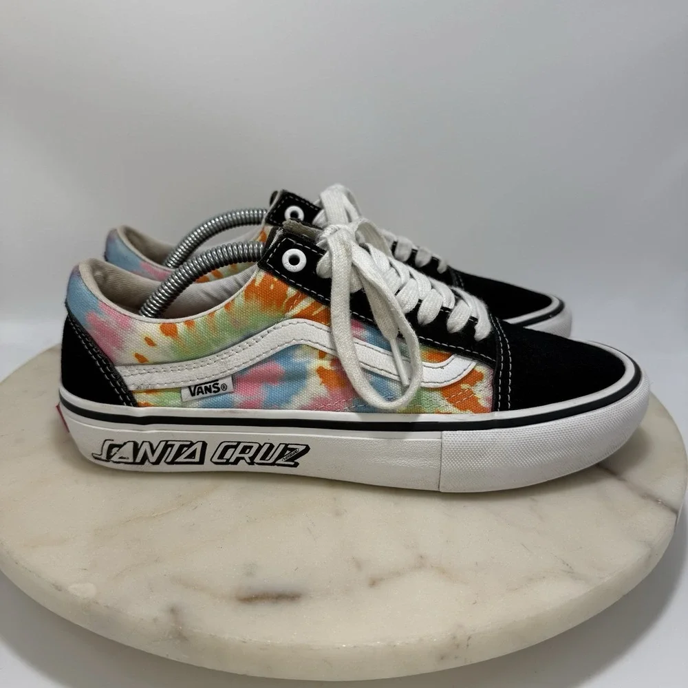 Men's Vans x Santa Cruz Old Skool Pro Limited Edition Tie Dye Skate Shoes 6.5